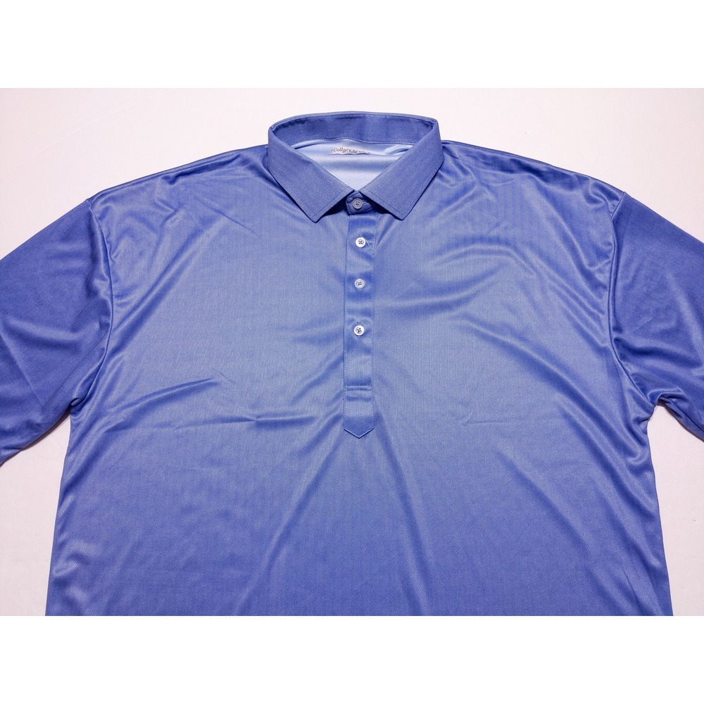COLLARS & CO Dress Collar Short Sleeve Polo Shirt Blue XXL 2XL - Picture 6 of 9